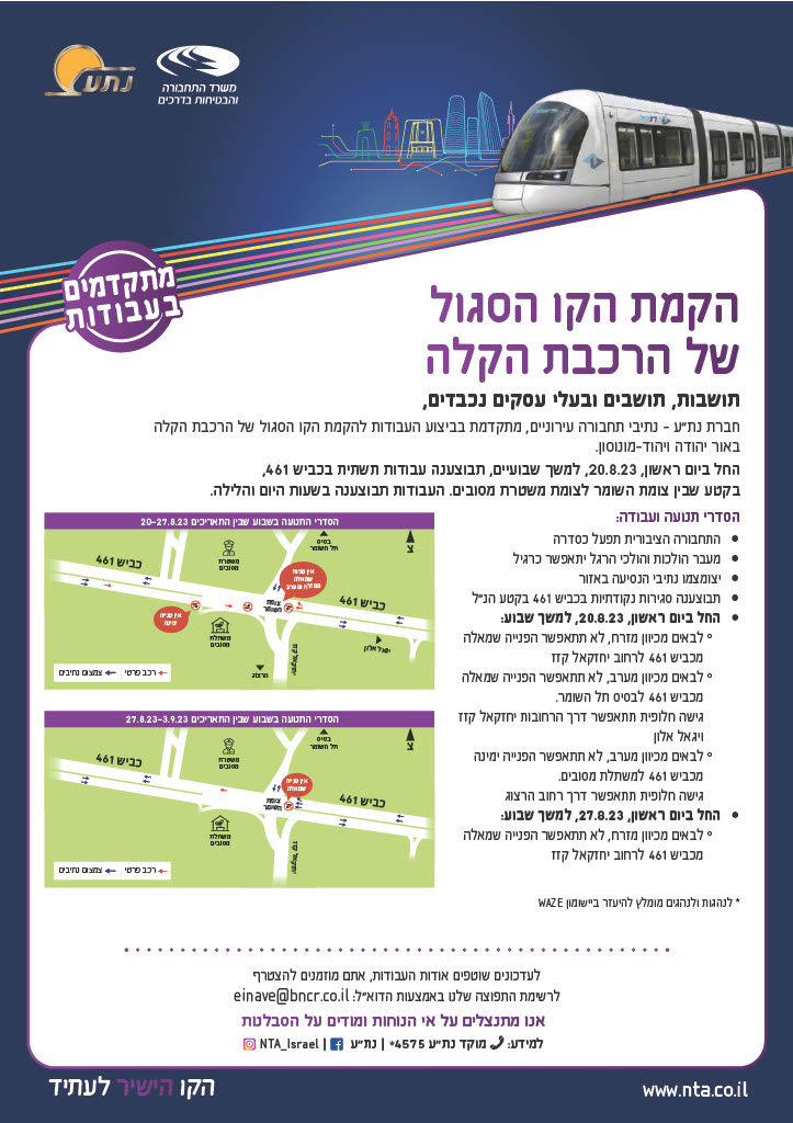 אדרת עבודות תשתית וניקוז. מידע טקסטואלי מתחת לתמונה